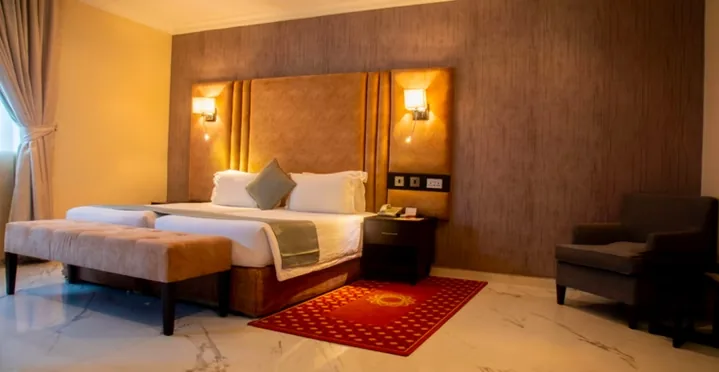 Guest room interior at Amber Residence