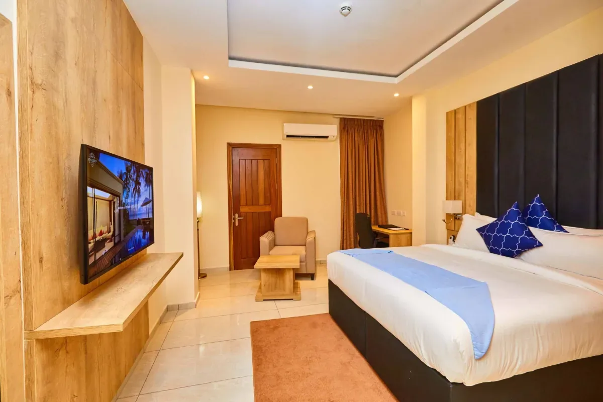 Guest room with television at Vintano Hotel