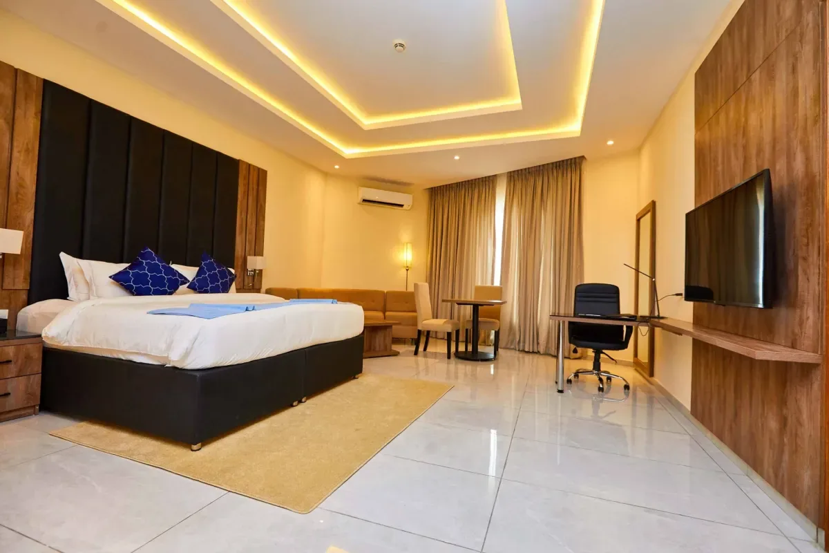 Spacious guest room at Vintano Hotel