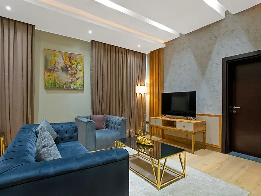 Suite living area at WaterCress Hotel